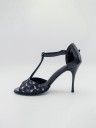 Amlia Black and Silver 9cm Heel