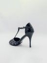 Amlia Black and Silver 9cm Heel