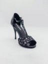 Amlia Black and Silver 9cm Heel