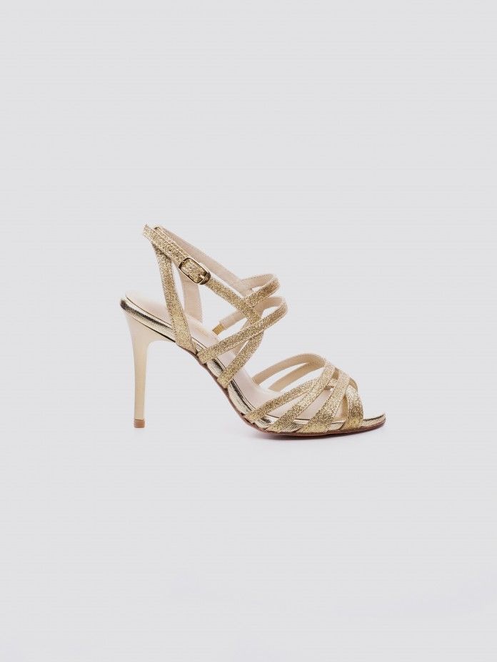 Felícia Gold Glitter 7cm Heel Felícia Gold Glitter 7cm Heel